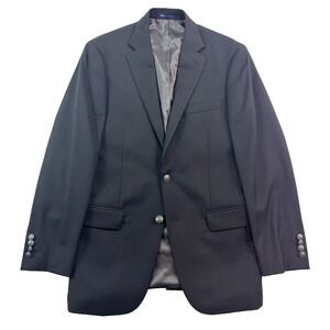 Hart Schaffner Marx 38R black hopsack blazer jacket sport suit coat 100% Wool